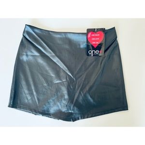 ONE Leather Mini Skirt.